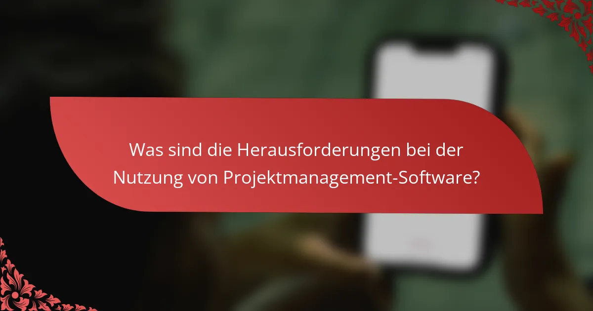 Was sind die Herausforderungen bei der Nutzung von Projektmanagement-Software?