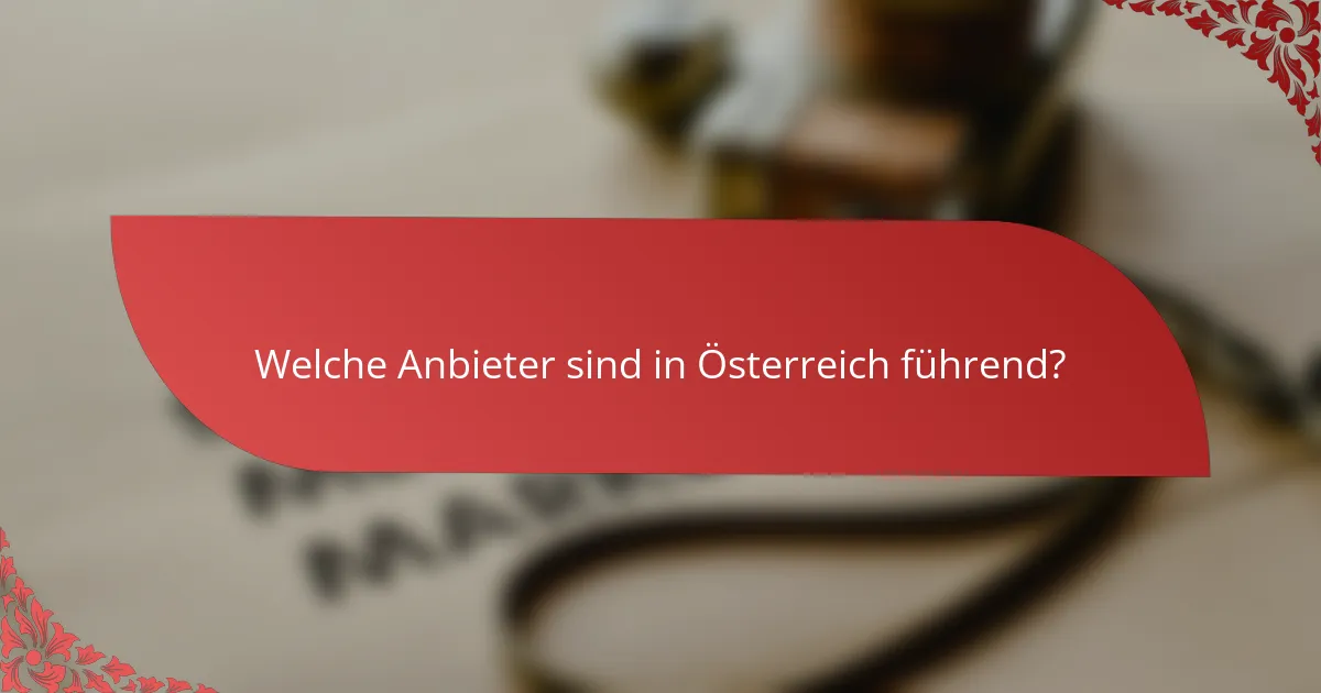 Welche Anbieter sind in Österreich führend?
