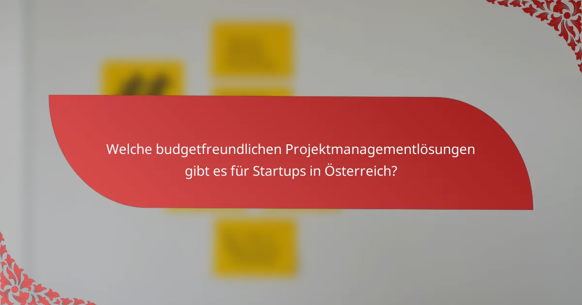 Welche budgetfreundlichen Projektmanagementlösungen gibt es für Startups in Österreich?