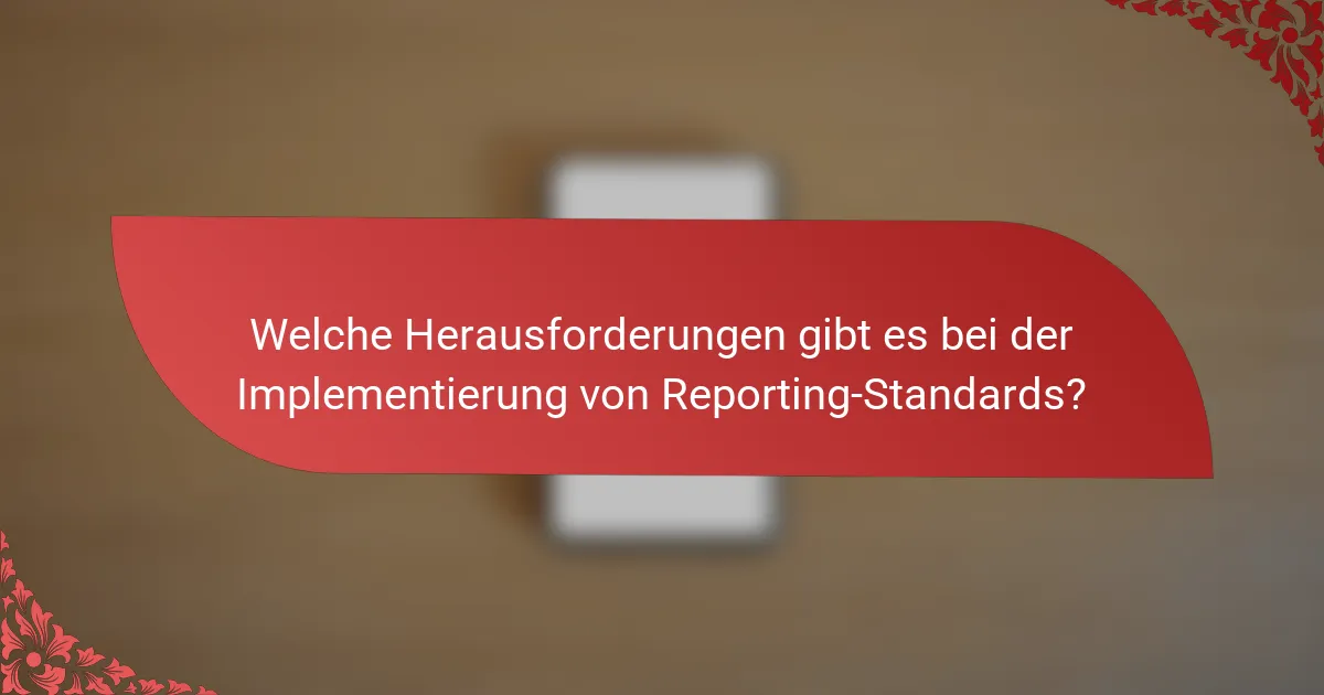 Welche Herausforderungen gibt es bei der Implementierung von Reporting-Standards?