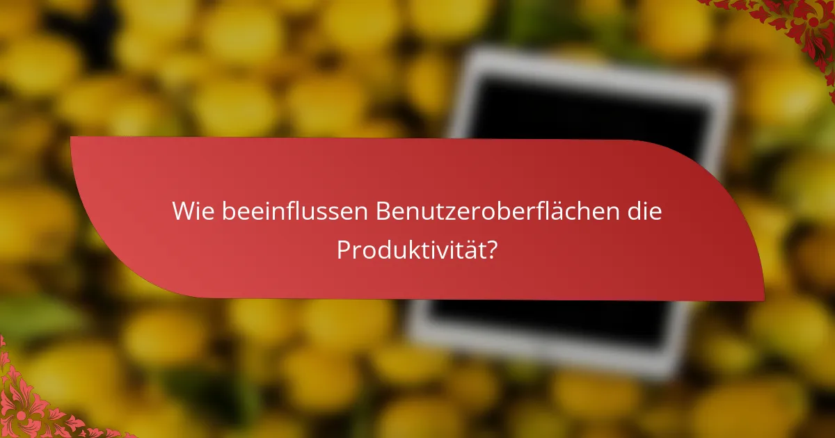 Wie beeinflussen Benutzeroberflächen die Produktivität?