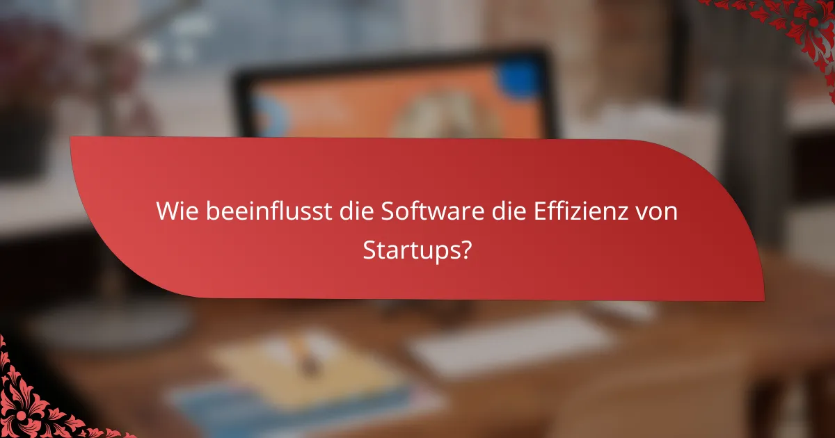 Wie beeinflusst die Software die Effizienz von Startups?