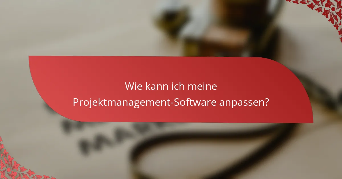 Wie kann ich meine Projektmanagement-Software anpassen?