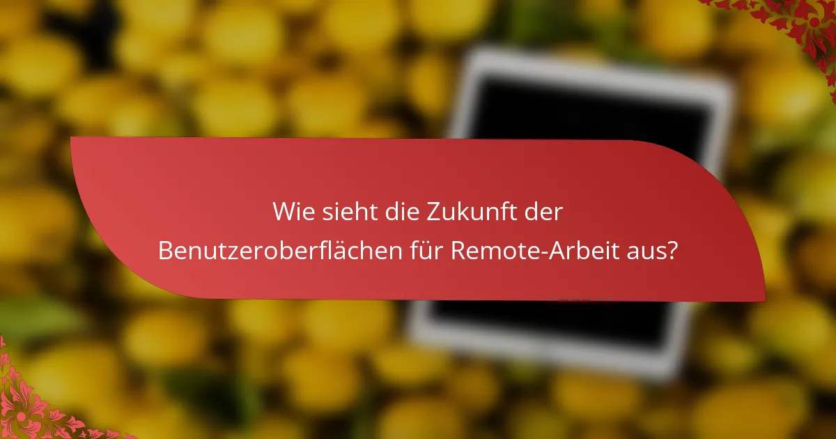 Wie sieht die Zukunft der Benutzeroberflächen für Remote-Arbeit aus?
